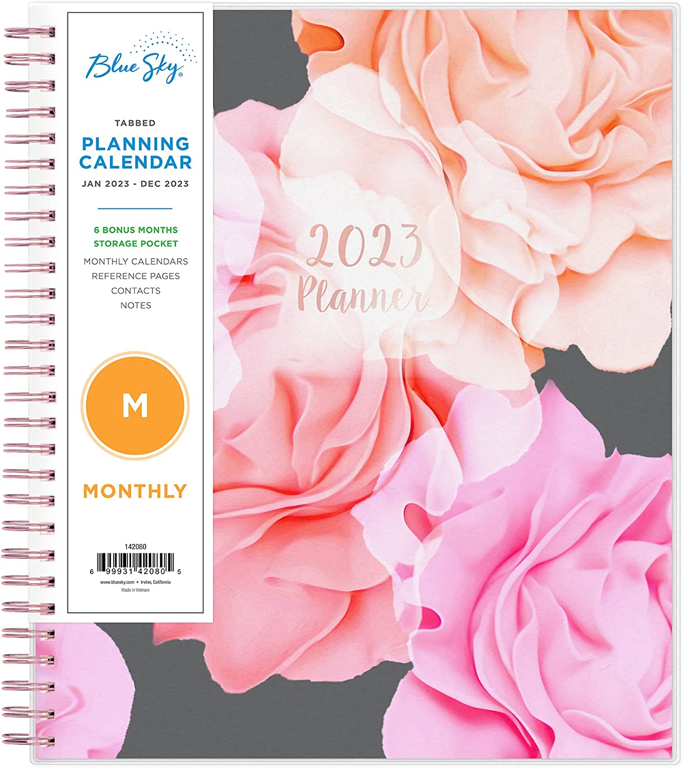 Blue Sky 2023 Monthly Planner, January - December, 8" x 10", Frosted Cover, Wirebound, Joselyn (142080) - Image 2